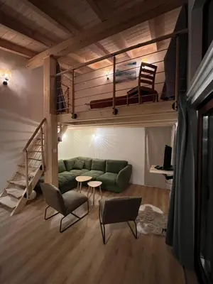 Coin salon dans l'établissement Duplex 6 pers Tignes le lac