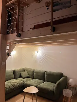 Coin salon dans l'établissement Duplex 6 pers Tignes le lac