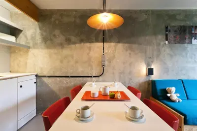 Cuisine ou kitchenette dans l'établissement Résidence Lauzieres - Studio 5 personnes pied des pistes MAE-5284