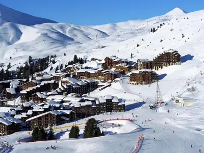 L'établissement Studio cabine 4 pers au pied des pistes avec balcon - FR-1-455-262 en hiver