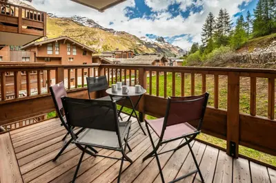 Vue générale sur la montagne ou vue sur la montagne depuis l'appartement