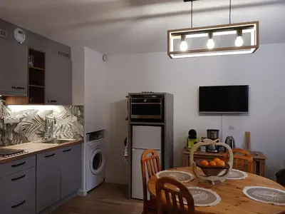 Cuisine ou kitchenette dans l'établissement Aussois 4 personnes