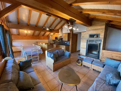 Coin salon dans l'établissement Chalet Chamois Domaine des Arcs sauna
