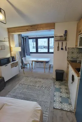 Un ou plusieurs lits dans un hébergement de l'établissement MyHome - PSO37 - Studio cosy 4 pax Val Claret