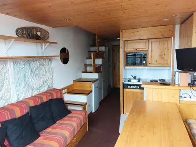 Cuisine ou kitchenette dans l'établissement Résidence Vogel - Appartement 2 pièces 5 personnes en duplex, proche des pistes dans le village de Charmettoger à Arc 1800 MAE-1753