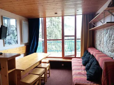 Coin salon dans l'établissement Résidence Vogel - Appartement 2 pièces 5 personnes en duplex, proche des pistes dans le village de Charmettoger à Arc 1800 MAE-1753