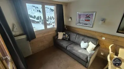 Coin salon dans l'établissement Appartement Les Gémeaux - La Plagne - Belle Plagne