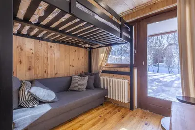 Coin salon dans l'établissement Résidence Les Crêts 1 - Val-d'Isère