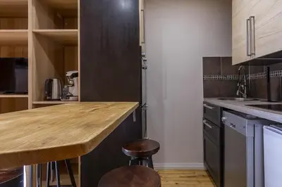 Cuisine ou kitchenette dans l'établissement Résidence Les Crêts 1 - Val-d'Isère