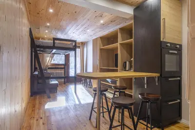 Cuisine ou kitchenette dans l'établissement Résidence Les Crêts 1 - Val-d'Isère
