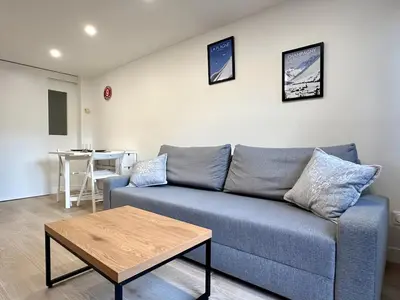 Coin salon dans l'établissement l'Ourson appartement central champagny la plagne