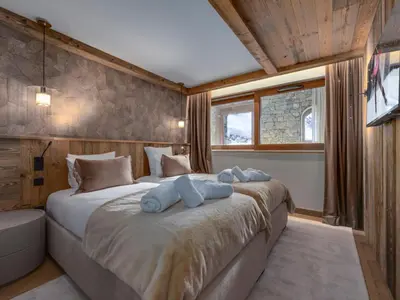 Un ou plusieurs lits dans un hébergement de l'établissement Appartement de standing Val d'Isère, 12 pers, animaux admis - FR-1-567-135
