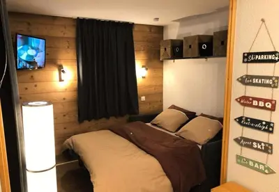 Un ou plusieurs lits dans un hébergement de l'établissement Résidence Les Chalets des Arolles - maeva Home - Charmant studio 4 personnes - Confort - Sélection MAE-9741