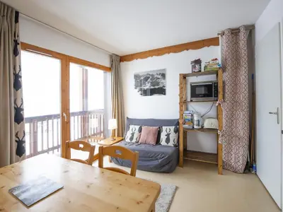 Coin salon dans l'établissement Apartment in Val Cenis with mountain views
