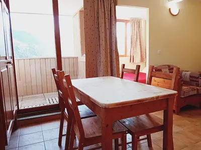 Coin salon dans l'établissement Apartment with parking in Val Cenis