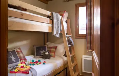 Un ou plusieurs lits dans un hébergement de l'établissement lesetoilesdelaplagne chalet 16 au pied piste a belle plagne