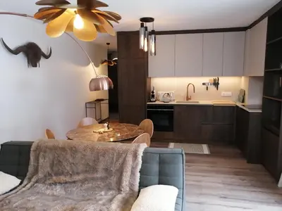 Cuisine ou kitchenette dans l'établissement Le SANTA