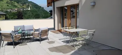 Vue générale sur la montagne ou vue sur la montagne depuis l'appartement