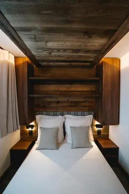 Un ou plusieurs lits dans un hébergement de l'établissement Appartement Eclipse by ExplorHome I 4 à 6 personnes I Skis aux pieds I Tignes, Val Claret