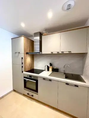 Cuisine ou kitchenette dans l'établissement L'Ampoua