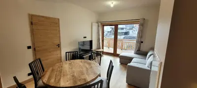 Coin salon dans l'établissement Vanoise Luxe Escape - Champagny La Plagne