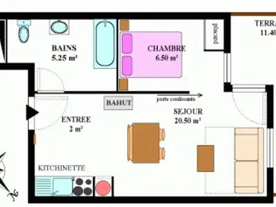Plan de l'établissement Appartement calme proche navettes, proche piscine - FR-1-508B-50