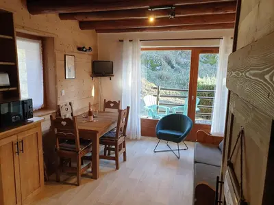Télévision ou salle de divertissement dans l'établissement Petit chalet 4 pers Champagny-en-Vanoise