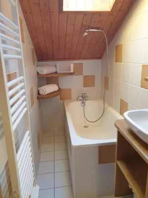 Salle de bains dans l'établissement Petit chalet 4 pers Champagny-en-Vanoise