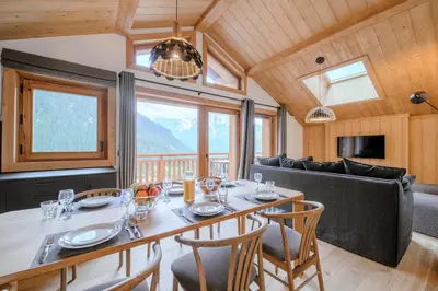Coin salon dans l'établissement TERRESENS - L'Etoile de la Vanoise