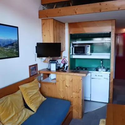 Studio mezzanine pour 5 personnes aux Arcs 1800 avec animaux admis - FR-1-411-964