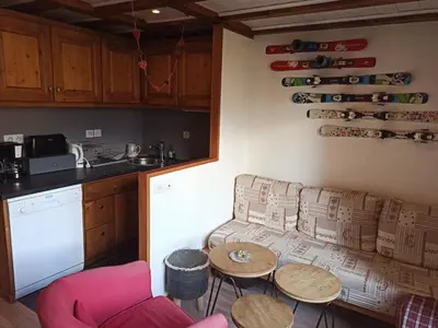 Cuisine ou kitchenette dans l'établissement Paradiski bordure de pistes vallandry