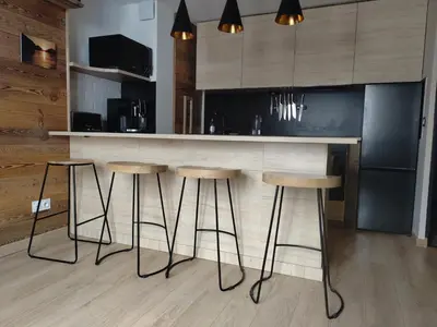 Cuisine ou kitchenette dans l'établissement Tignes Les Brévières