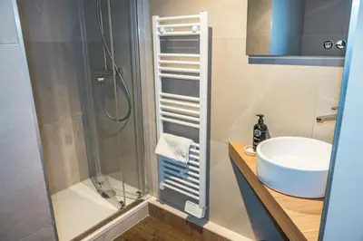 Salle de bains dans l'établissement Résidence Alpina Lodge
