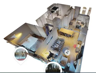 Cuisine ou kitchenette dans l'établissement Appart 8 Personnes avec Salon Neuf et Parking Couvert Le Thuria
