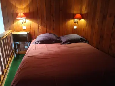 Un ou plusieurs lits dans un hébergement de l'établissement Studio 3 pers - Ski aux pieds - Centre Val d'Isère - Wifi - FR-1-519-37
