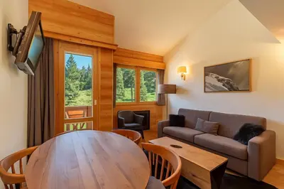 Coin salon dans l'établissement Appartement en résidence Belle Plagne Savoie