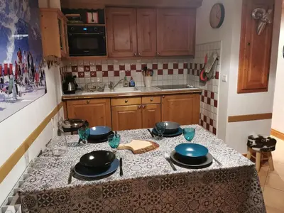 Cuisine ou kitchenette dans l'établissement Appartement à la montagne