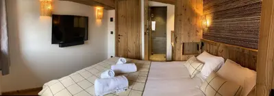 Télévision ou salle de divertissement dans l'établissement Chalet Les Martin's 4