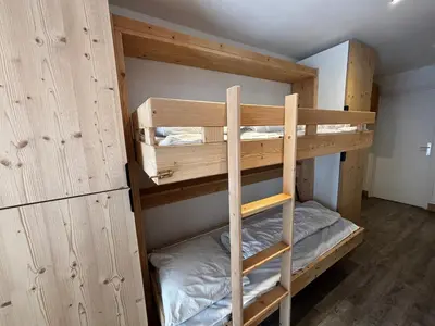 Un ou plusieurs lits dans un hébergement de l'établissement CUR A 20 Charmant T2, 6pers ski au pied - Val Claret Centre