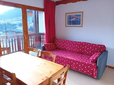Coin salon dans l'établissement Balcons B 037 - PARC NAT VANOISE appart 6 pers