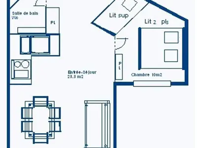 Plan de l'établissement Aussois - Appt 6 pers, 2 pièces, terrasse, WIFI, animaux admis - FR-1-840-5