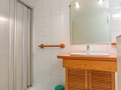 Salle de bains dans l'établissement Appartement au calme avec terrasse, près des pistes, animaux acceptés - FR-1-840-6