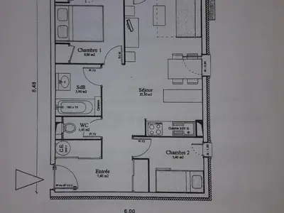 Plan de l'établissement Spacieux appartement 6 personnes à Aussois avec balcon et WIFI - FR-1-840-13