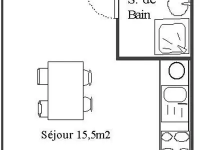Plan de l'établissement Studio avec balcon et Wifi à Aussois - FR-1-840-18
