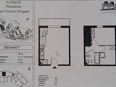 Plan de l'établissement Confortable duplex 2 pièces au pied des pistes avec parking - FR-1-840-17