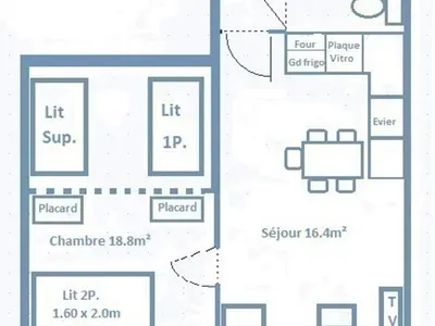 Plan de l'établissement Charmant appartement savoyard pour 5 pers. avec parking - FR-1-840-25