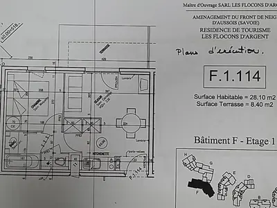 Plan de l'établissement Appartement cosy au pied des pistes avec animaux admis - FR-1-840-27