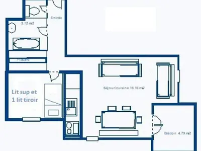Plan de l'établissement Aussois : Appartement cosy pour 4 avec WiFi, proche pistes et loisirs - FR-1-840-41