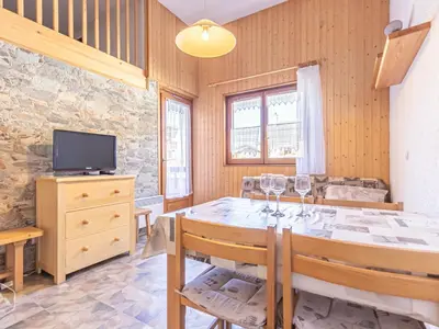 Télévision ou salle de divertissement dans l'établissement Appartement 2 pièces avec terrasse et WIFI, proche base de loisirs, pour 4 pers. - FR-1-840-26