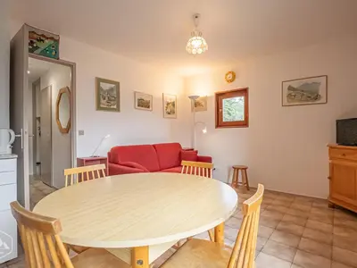 Télévision ou salle de divertissement dans l'établissement Appartement 2 pièces avec parking et animaux admis à Aussois - FR-1-840-39